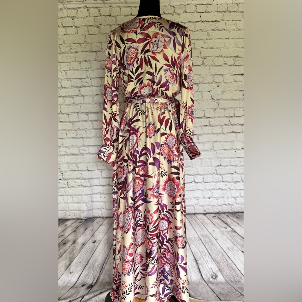 Akira Chicago size S dress floral maxi dress cinched waist with tie boho - Picture 3 of 4